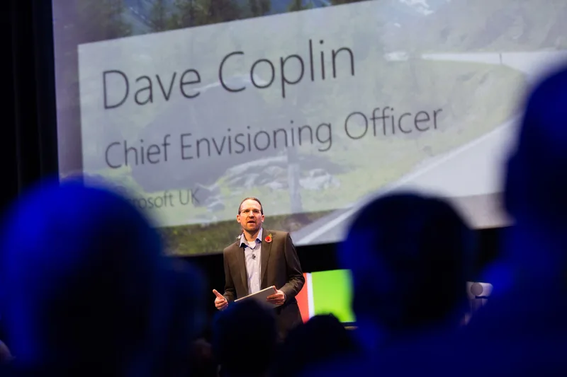 Dave Coplin presenting as Chief Envisioning Officer at Microsoft UK
